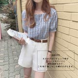 スクエアネック チェック ブラウス | fashion box | 詳細画像9