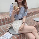 スクエアネック チェック ブラウス | fashion box | 詳細画像14