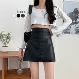 ブラック | レザー調 ミニスカート 2023 | fashion box 