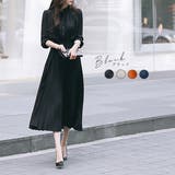 ブラック | シフォンプリーツワンピース ワンピース 秋 | fashion box 