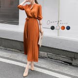 オレンジ | シフォンプリーツワンピース ワンピース 秋 | fashion box 