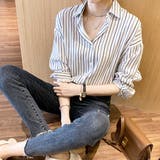 オープン ストライプシャツ 韓国 | fashion box | 詳細画像1
