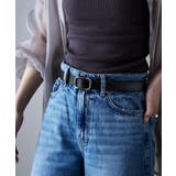 エンボスシルバーブラック | etoll エトル スクエアレザーベルト | Fashion Letter