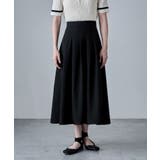 ブラック | etoll エトル リネンライクタックスカート | Fashion Letter