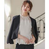 ブラック | niana ニアナ ノーカラーショートフォーマルジャケットレディース | Fashion Letter