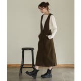 カーキ | aity アイティ フロントボタンジャンパーツイルスカート | Fashion Letter