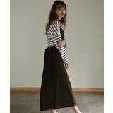 カーキ | aity アイティ ツイルエプロンサロペットスカート | Fashion Letter