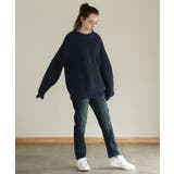 ネイビー | aity アイティ ウエストリブデニムサルエルパンツ | Fashion Letter