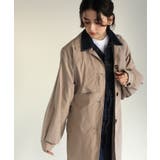 ベージュ | aity アイティ 胸ヨーク付きステンカラーロングコート | Fashion Letter