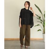 カーキ | aity アイティ ウエストゴムストレッチツイルベイカーパンツ | Fashion Letter