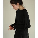 ブラック | aity アイティ 後ろボタンロングスリーブカットソー | Fashion Letter