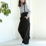 aity アイティ サスペンダー付きハイウェストツイルパンツ | Fashion Letter | 詳細画像1