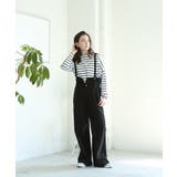 aity アイティ サスペンダー付きハイウェストツイルパンツ | Fashion Letter | 詳細画像2