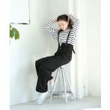 ブラック | aity アイティ サスペンダー付きハイウェストツイルパンツ | Fashion Letter
