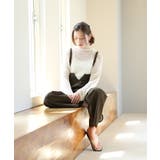 カーキ | aity アイティ サスペンダー付きハイウェストツイルパンツ | Fashion Letter