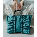 エメラルド | aity アイティ ポリエステルフリルトートバッグ | Fashion Letter