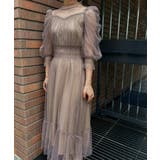 モカベージュ | aity アイティ ドットチュールレイヤードドレス | Fashion Letter