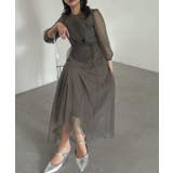 カーキ | aity アイティ ビスチェ風ラメチュールドレス | Fashion Letter