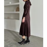 aity アイティ サテンVネックタックフレアドレス | Fashion Letter | 詳細画像7 