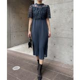 アッシュネイビー | aity アイティ レースバックリボンIラインドレス | Fashion Letter