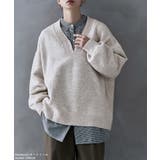 etoll エトル ラウンドVネックプルオーバーニット | Fashion Letter | 詳細画像5 