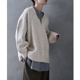 etoll エトル ラウンドVネックプルオーバーニット | Fashion Letter | 詳細画像15 