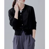 ブラック | etoll エトル UVカットクルーネックシアーカーディガン | Fashion Letter