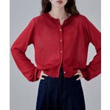 レッド | etoll エトル UVカットクルーネックシアーカーディガン | Fashion Letter