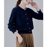 ネイビー | etoll エトル UVカットクルーネックシアーカーディガン | Fashion Letter