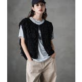 ブラック | etoll エトル ループデザインショートニットベスト | Fashion Letter
