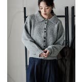 グレー | etoll エトル ポロ襟ショートニットカーディガン | Fashion Letter