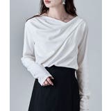 オフホワイト | etoll エトル フロントドレープデザイントップス | Fashion Letter