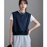 ネイビー | etoll エトル 裏毛Vガゼットスウェットベスト | Fashion Letter