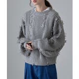 グレー | etoll エトル モヘアタッチダメージ風フリンジニット | Fashion Letter