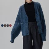 etoll エトル ウールミックスシャギーVネックカーディガン | Fashion Letter | 詳細画像1