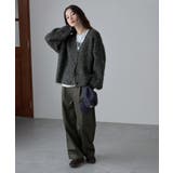 etoll エトル ウールミックスシャギーVネックカーディガン | Fashion Letter | 詳細画像5