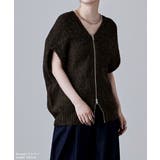 etoll エトル ダブルジップコクーンニットベスト | Fashion Letter | 詳細画像2 