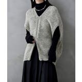 アイボリー | etoll エトル ダブルジップコクーンニットベスト | Fashion Letter