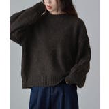 ブラウン | etoll エトル サイドラインスリーブミックスニットPO | Fashion Letter