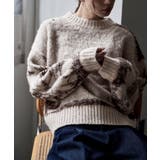 アイボリー | etoll エトル ニュアンス柄シャギーニット | Fashion Letter