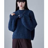 ネイビー | etoll エトル アルパカタッチニットPO | Fashion Letter