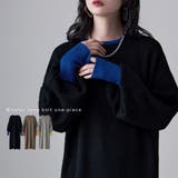 etoll エトル バイカラーロングニットワンピース | Fashion Letter | 詳細画像1
