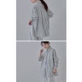 etoll エトル コットンストライプ柄オーバーシャツ | Fashion Letter | 詳細画像3 