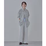 etoll エトル コットンストライプ柄オーバーシャツ | Fashion Letter | 詳細画像4 
