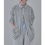 etoll エトル コットンストライプ柄オーバーシャツ | Fashion Letter | 詳細画像12 