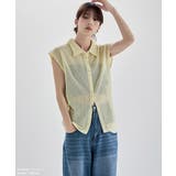 etoll エトル フレンチスリーブポロ襟メッシュニット | Fashion Letter | 詳細画像2