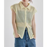 etoll エトル フレンチスリーブポロ襟メッシュニット | Fashion Letter | 詳細画像4