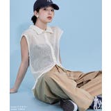 etoll エトル フレンチスリーブポロ襟メッシュニット | Fashion Letter | 詳細画像6