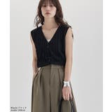 etoll エトル フリルストライプVネックトップス | Fashion Letter | 詳細画像2 