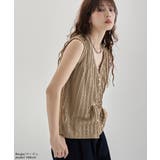 etoll エトル フリルストライプVネックトップス | Fashion Letter | 詳細画像8 